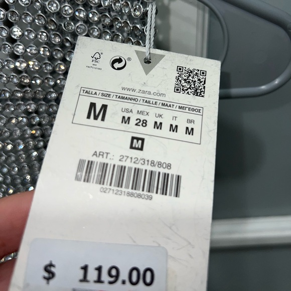 Zara Silver Rhinestone Embellished Women's Top - Picture 6 of 6